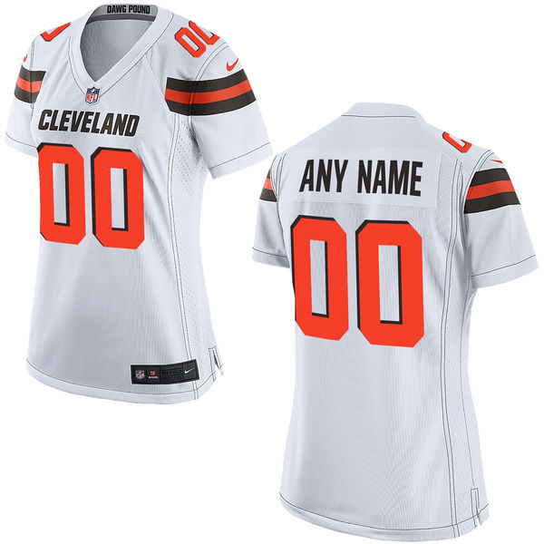 Nike Cleveland Browns Customized White Stitched Women's NFL Jersey